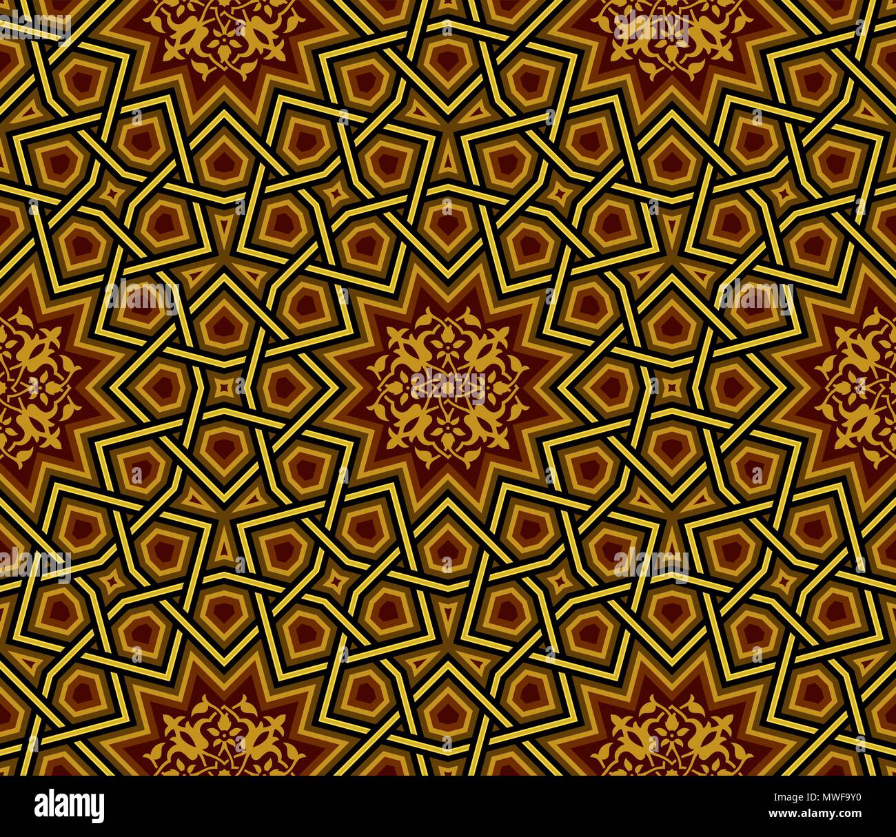 Detail Islamic Pattern Background Gold Nomer 56