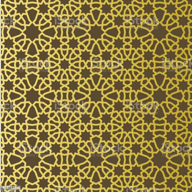 Detail Islamic Pattern Background Gold Nomer 57