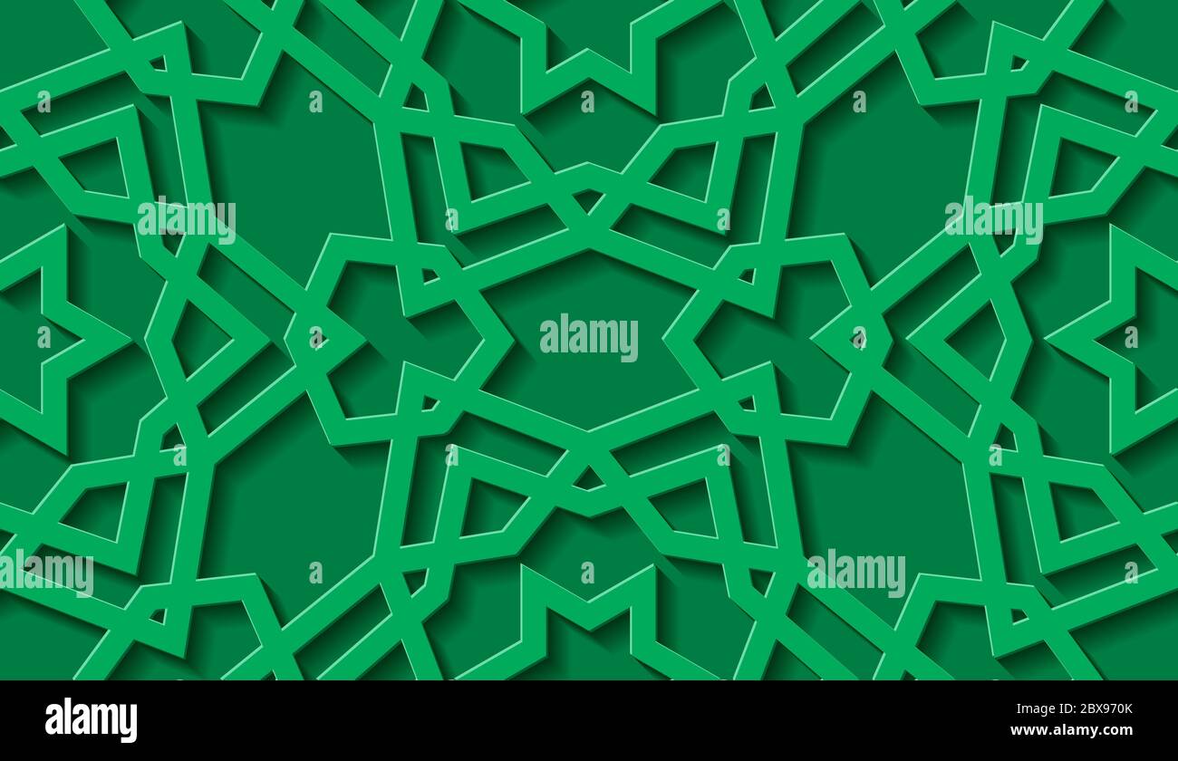 Detail Islamic Pattern Background Green Nomer 13