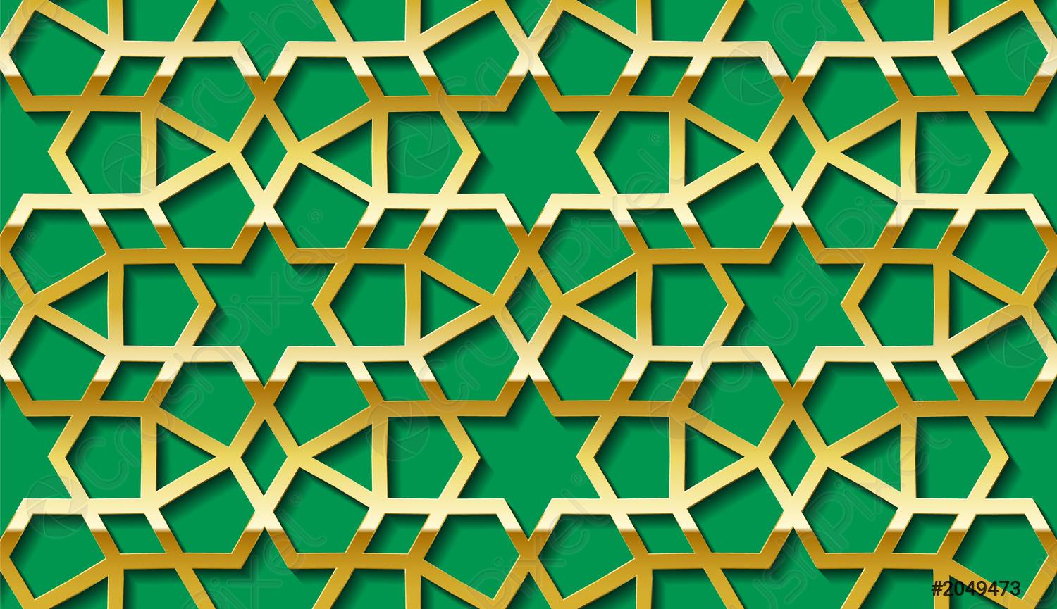 Detail Islamic Pattern Background Green Nomer 27