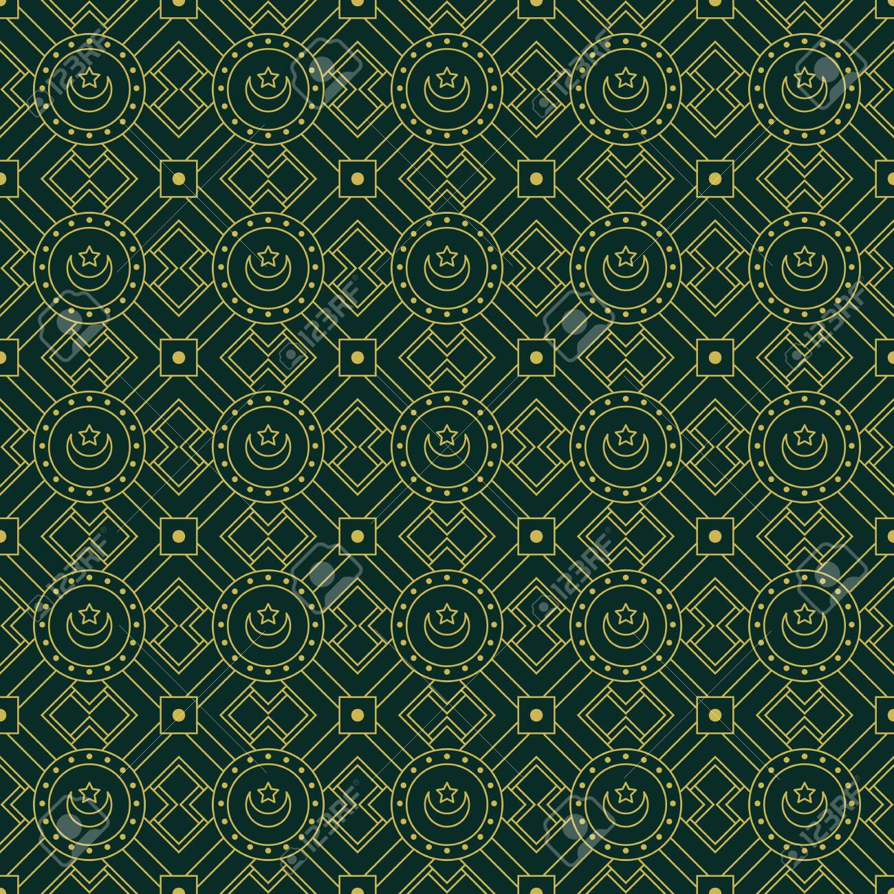 Detail Islamic Pattern Background Green Nomer 49