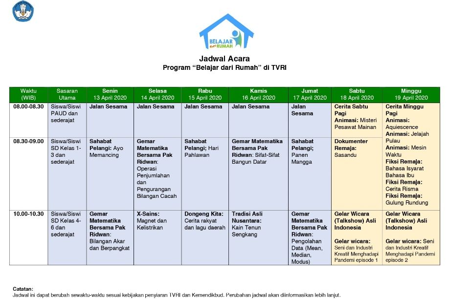 Detail Jadwal Belajar Di Rumah Nomer 16