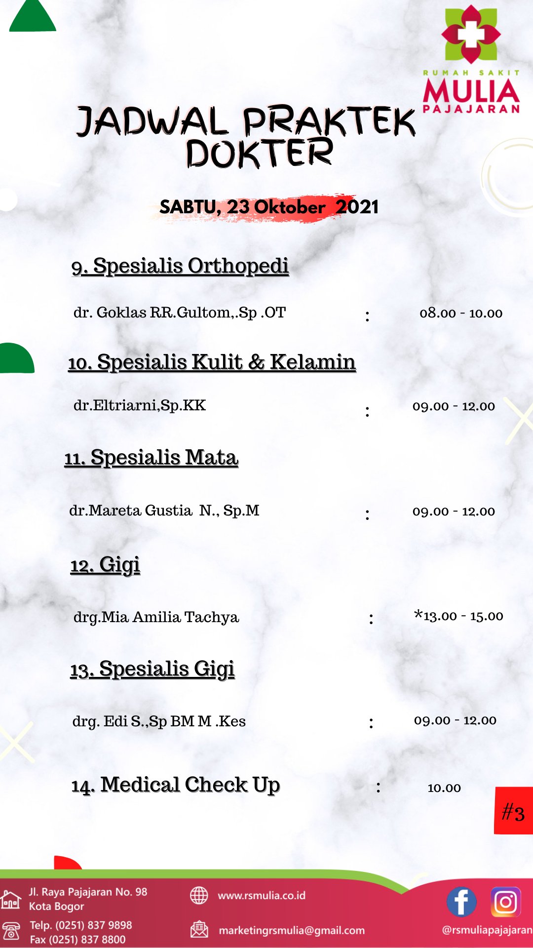 Detail Jadwal Dokter Rumah Sakit Mulia Bogor Nomer 25