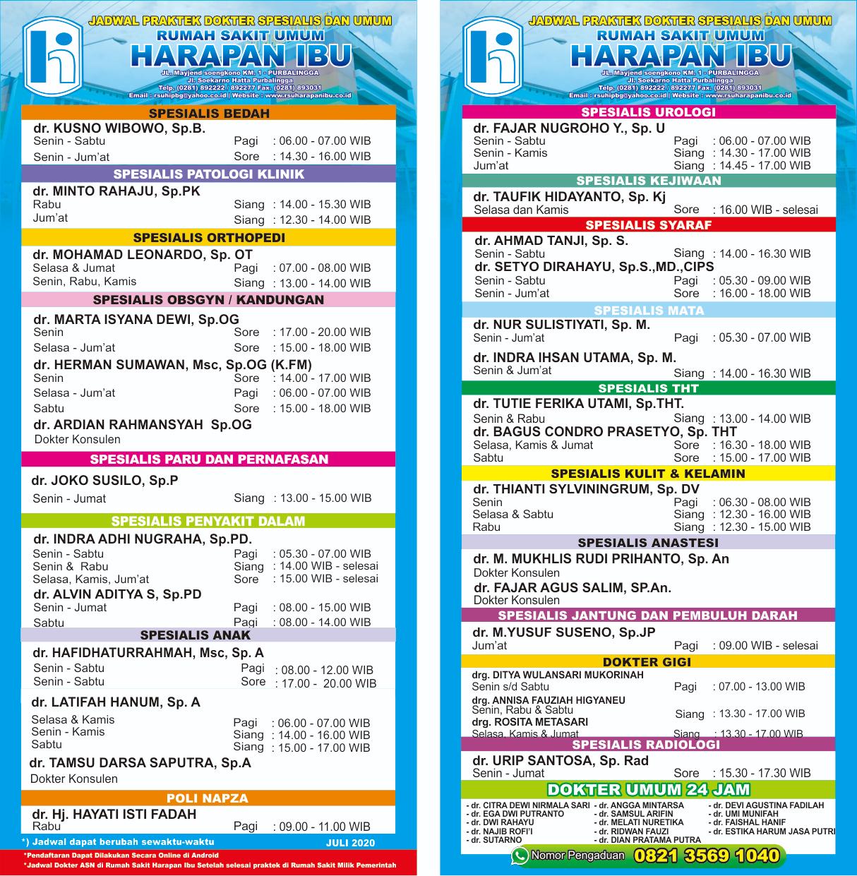 Detail Jadwal Dokter Rumah Sakit Tugu Ibu Nomer 13