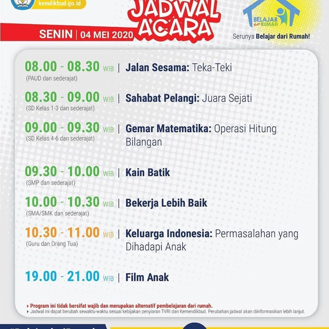 Detail Jadwal Kegiatan Di Rumah Nomer 14