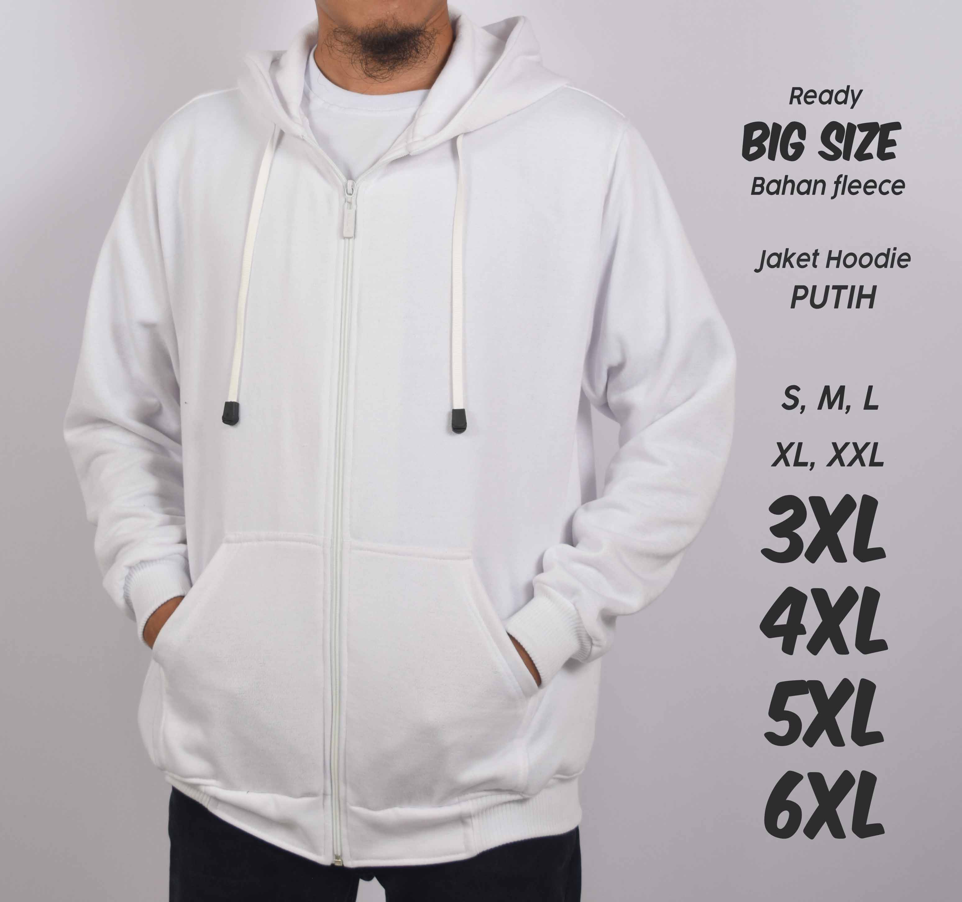 Detail Jaket Hoodie Putih Polos Nomer 30