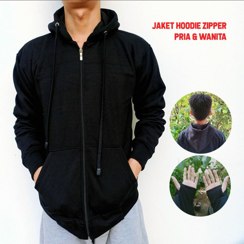 Detail Jaket Item Polos Nomer 38