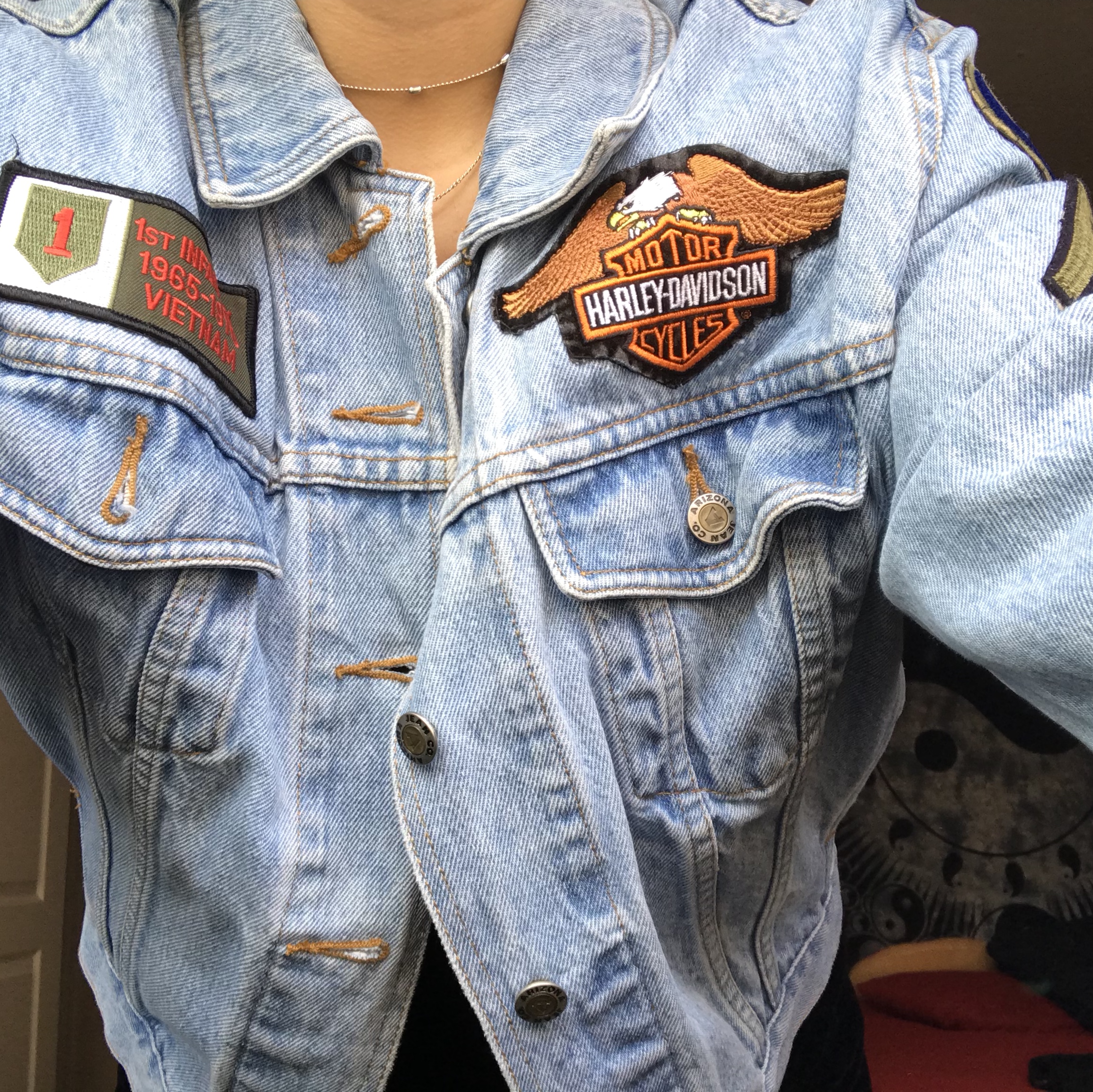 Detail Jaket Jeans Harley Davidson Nomer 30