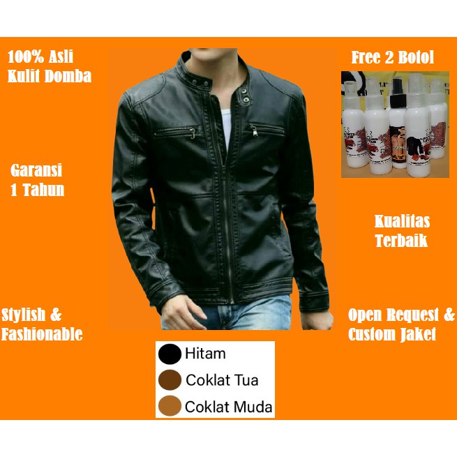 Detail Jaket Kulit Lengan Pendek Nomer 27