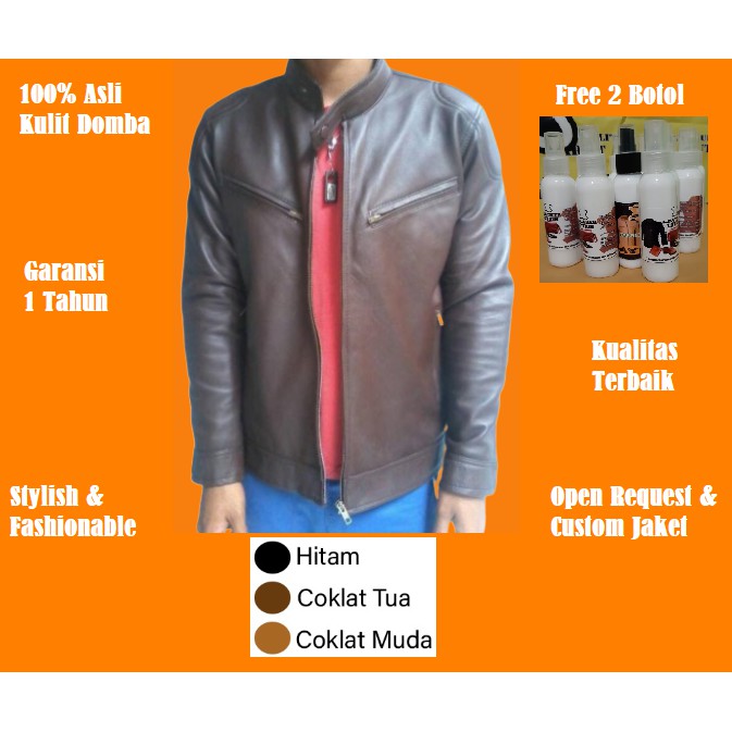 Detail Jaket Kulit Lengan Pendek Nomer 29