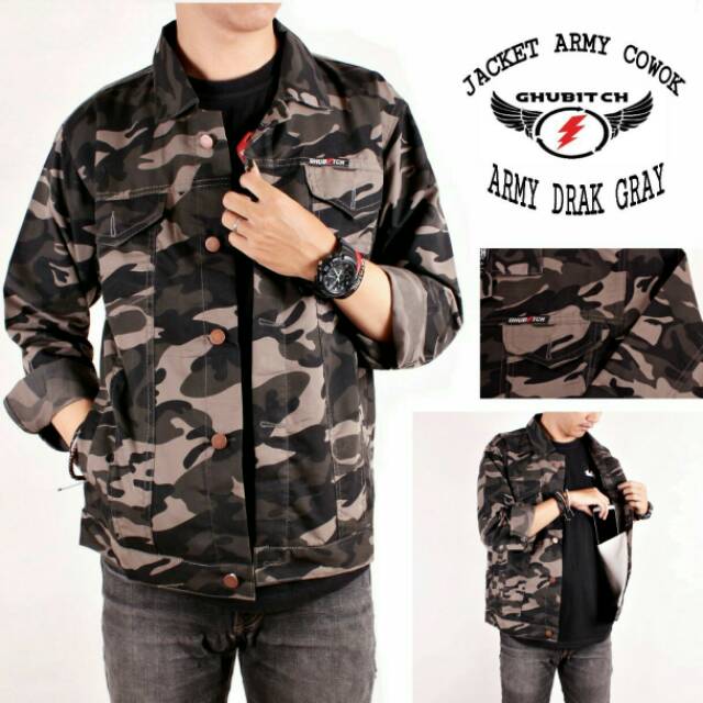 Detail Jaket Motif Tentara Nomer 12