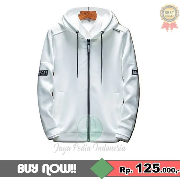 Detail Jaket Putih Pria Keren Nomer 14