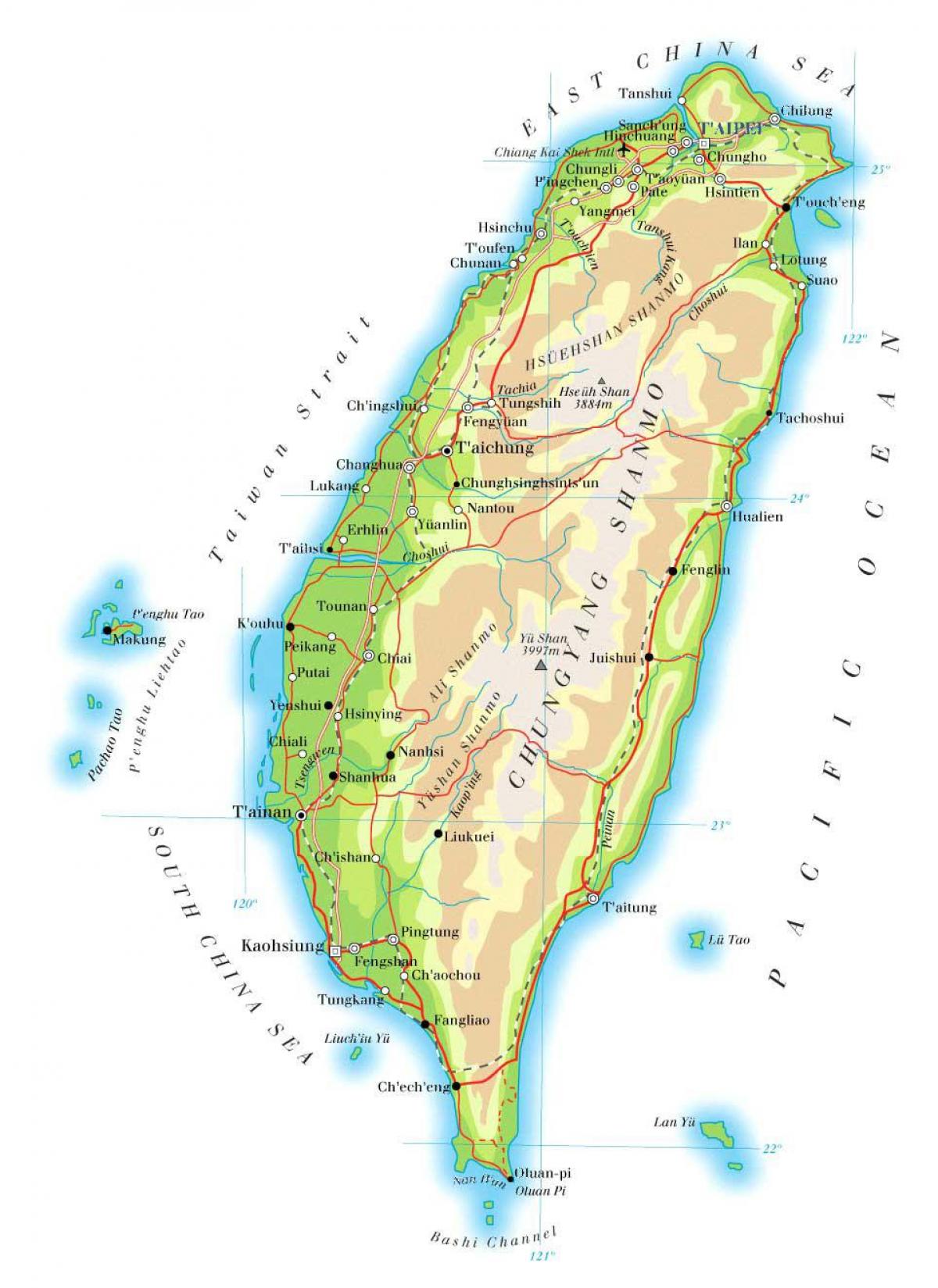 Где тайвань карте показать. Тайвань карта географическая. Карта Тайваня на русском языке. Остров Тайвань на карте Евразии. Карта Тайваня в Тайване.