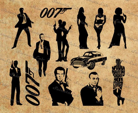 Detail James Bond Silhouette Vector Nomer 33