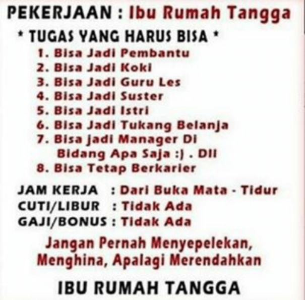 Detail Jangan Remehkan Ibu Rumah Tangga Nomer 9