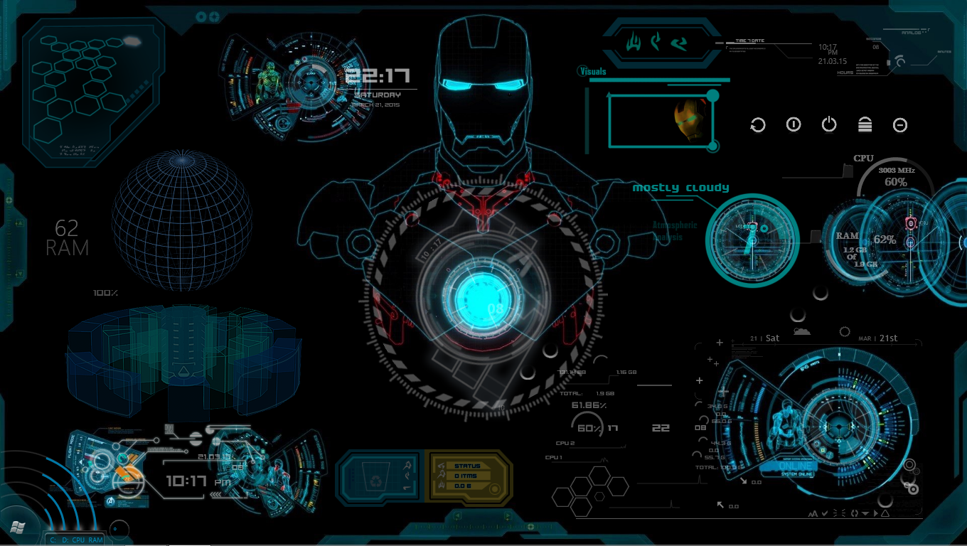 Detail Jarvis Rainmeter Skin Nomer 2