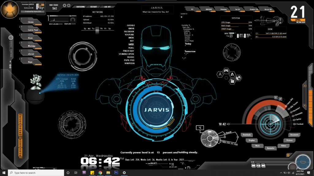 Detail Jarvis Rainmeter Skin Nomer 34