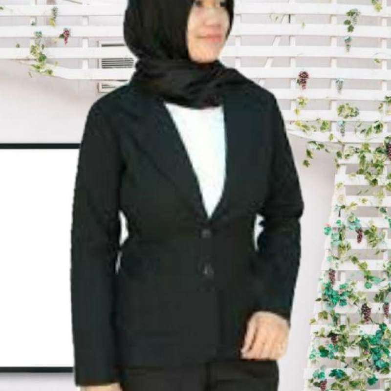 Detail Jas Hitam Wanita Hijab Nomer 10