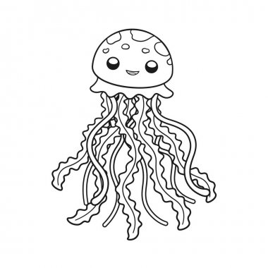 Detail Jellyfish Clipart Black And White Nomer 14