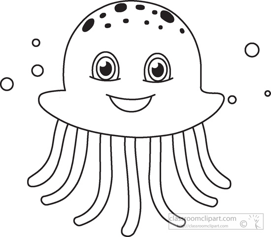 Detail Jellyfish Clipart Black And White Nomer 32