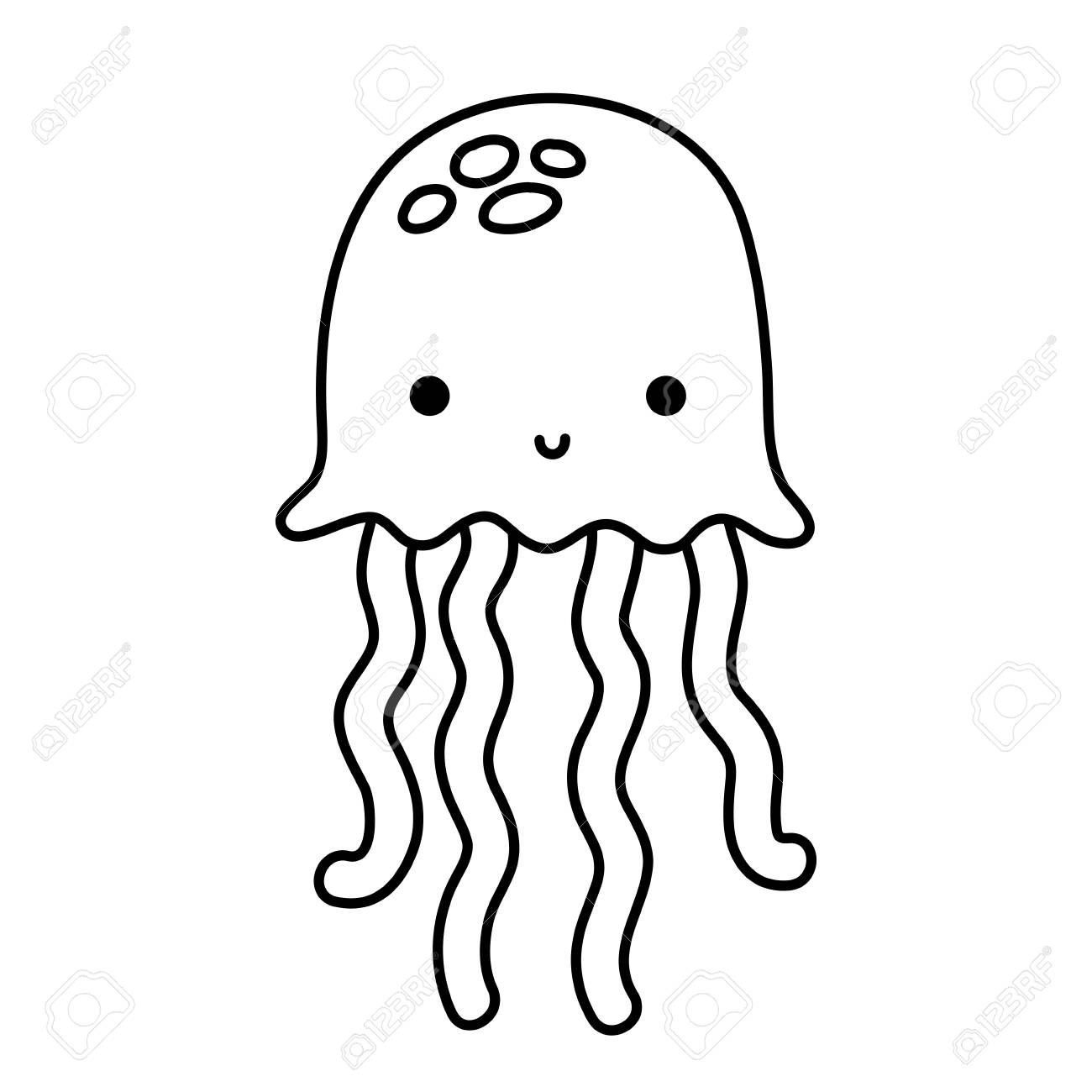 Detail Jellyfish Clipart Black And White Nomer 34