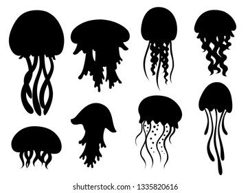 Detail Jellyfish Silhouette Vector Nomer 3