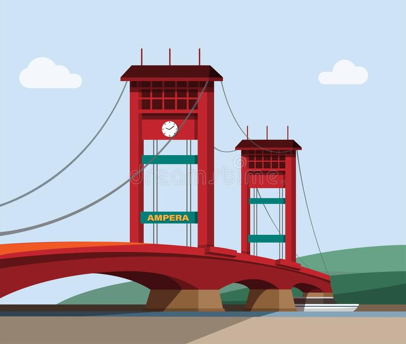 Jembatan Ampera Palembang Vector - KibrisPDR