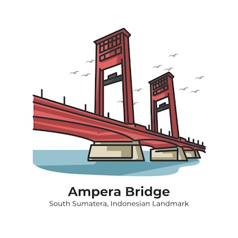 Detail Jembatan Ampera Palembang Vector Nomer 16