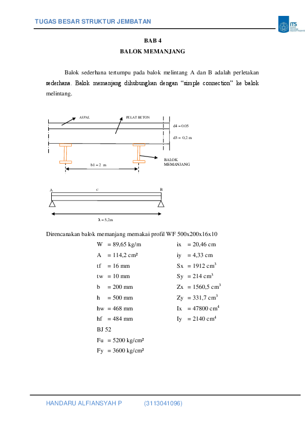 Detail Jembatan Gelagar Baja Nomer 16