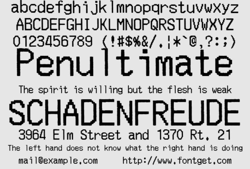 Detail Jenis Font Dot Matrix Nomer 24