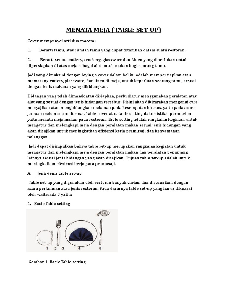 Detail Jenis Table Set Up Nomer 50