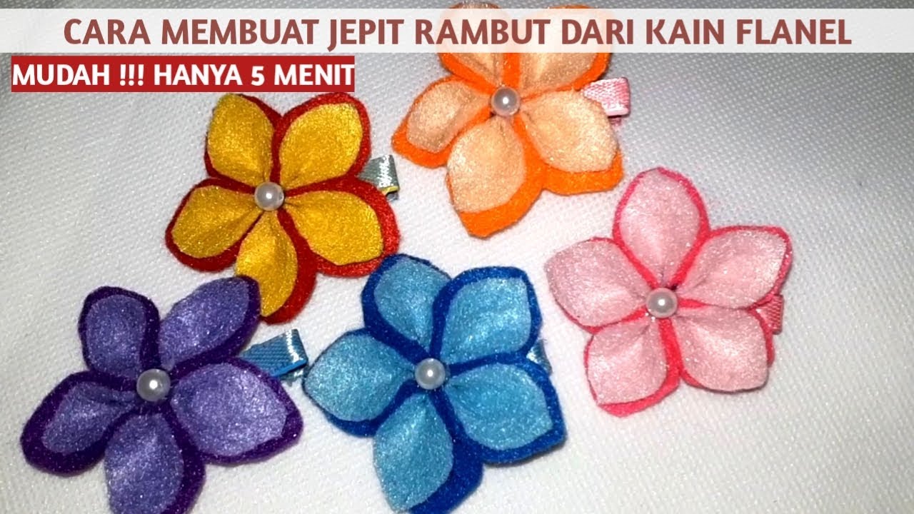 Detail Jepit Rambut Kain Flanel Nomer 28