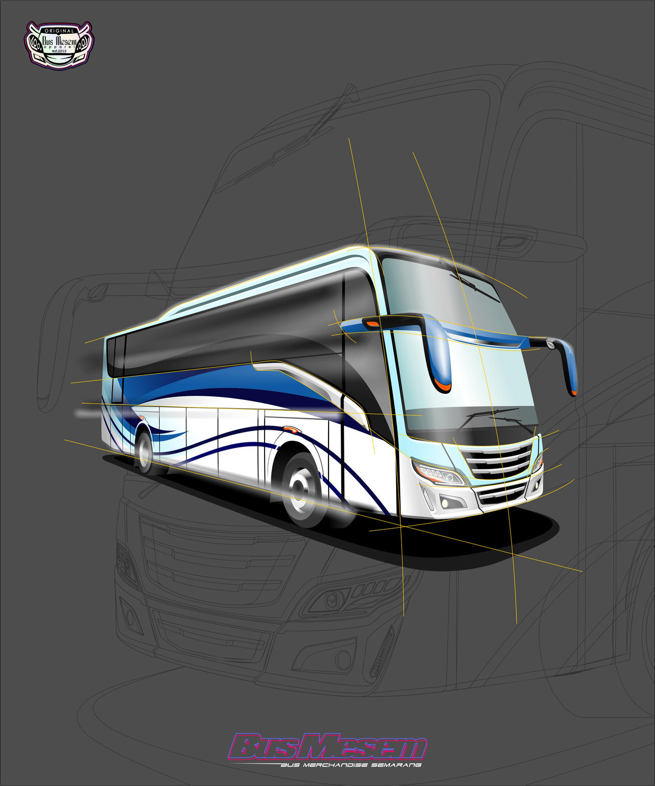 Detail Desain Livery Bus Simple Nomer 57