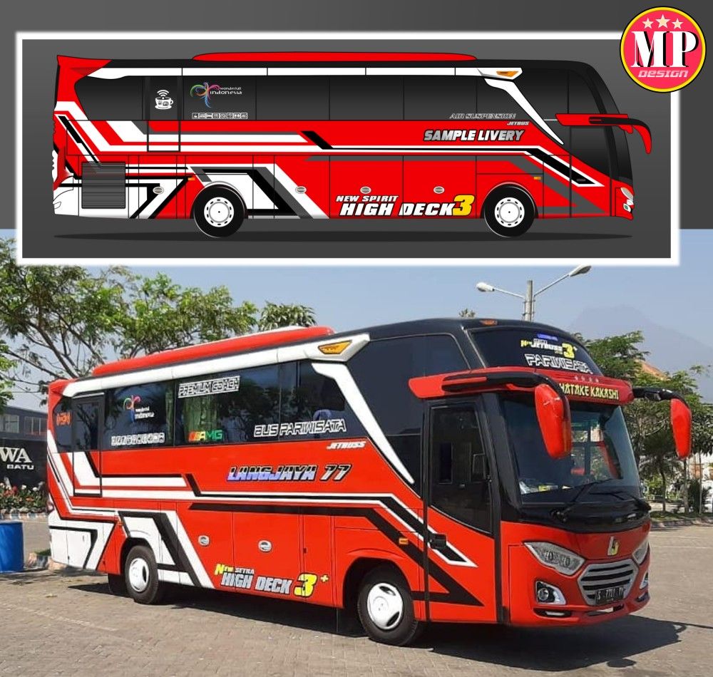 Detail Desain Livery Bus Simple Nomer 8