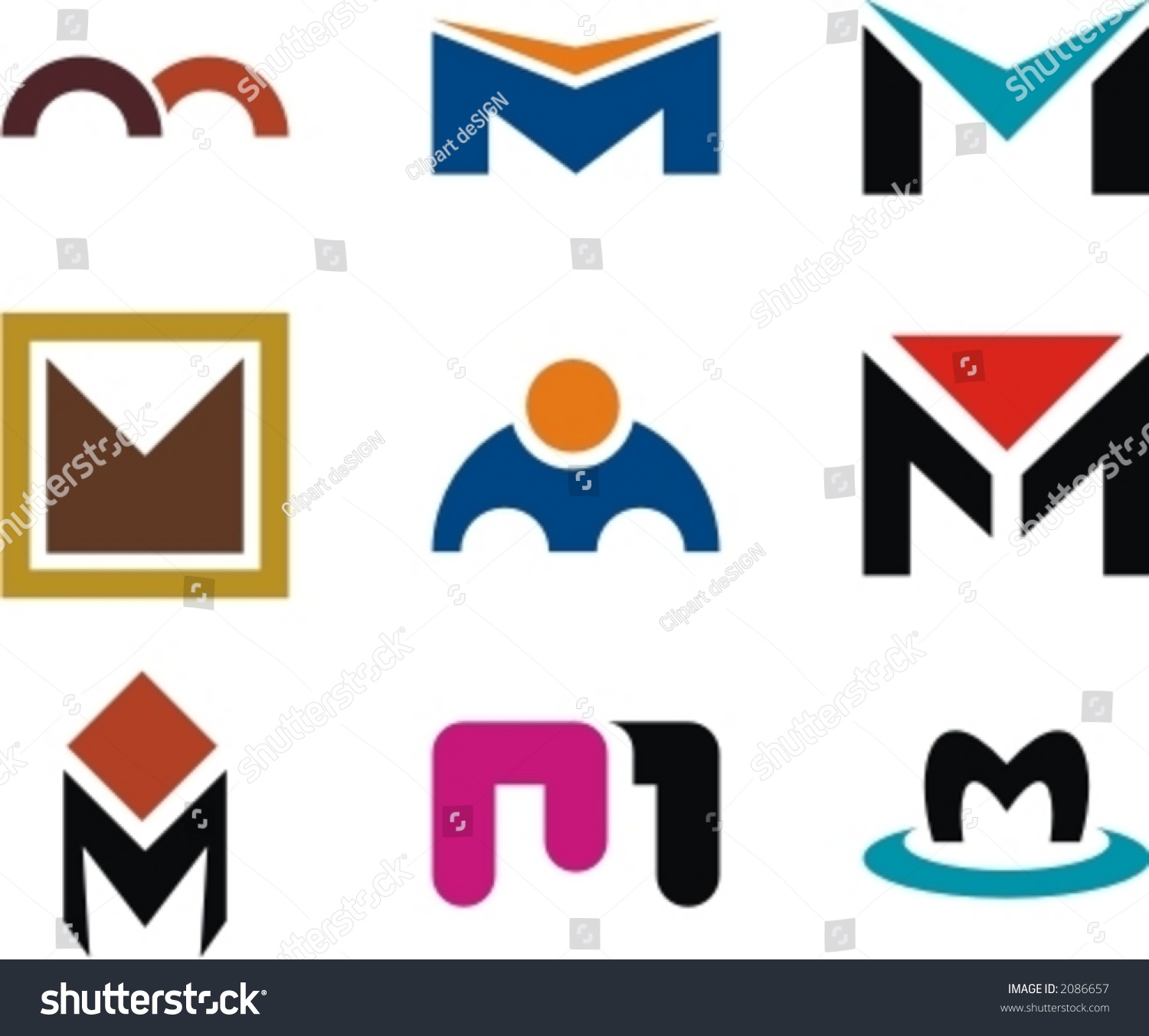 Detail Desain Logo Huruf M Nomer 16