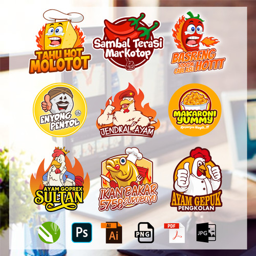 Detail Desain Logo Sambal Nomer 46