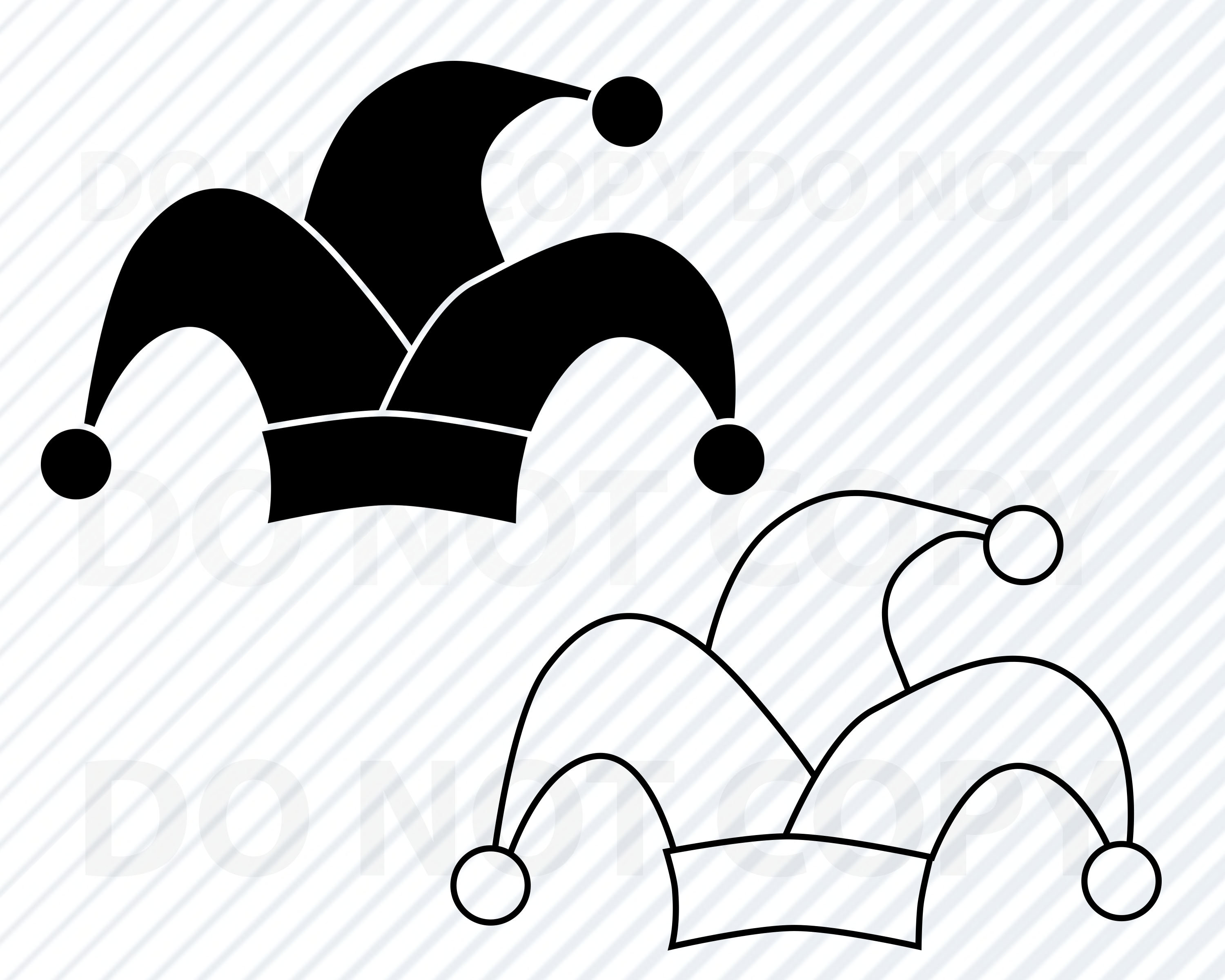 Detail Jester Hat Clipart Black And White Nomer 38