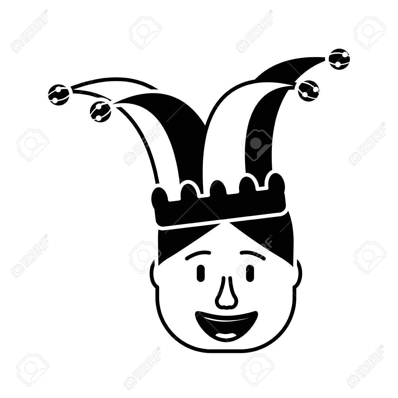 Detail Jester Hat Clipart Black And White Nomer 45