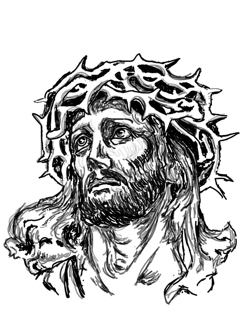 Detail Jesus Christ Sketches Pencil Nomer 12