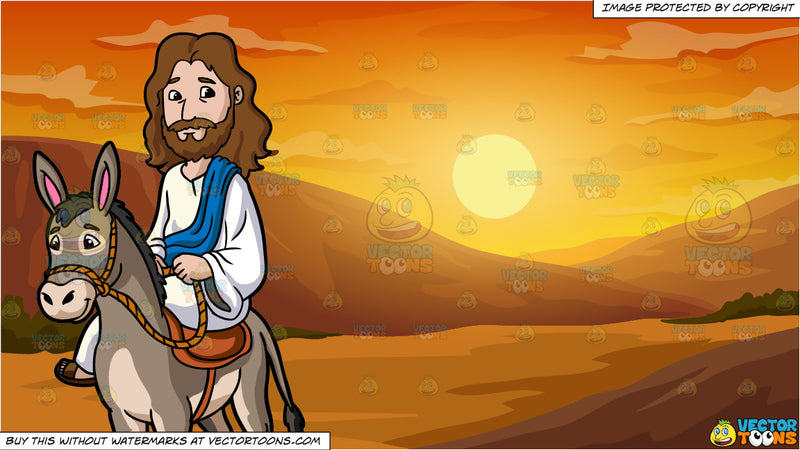 Detail Jesus On A Donkey Clipart Nomer 13