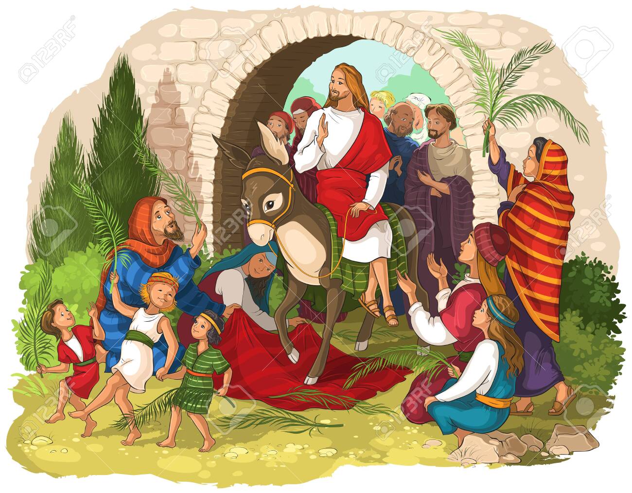 Detail Jesus On A Donkey Clipart Nomer 31