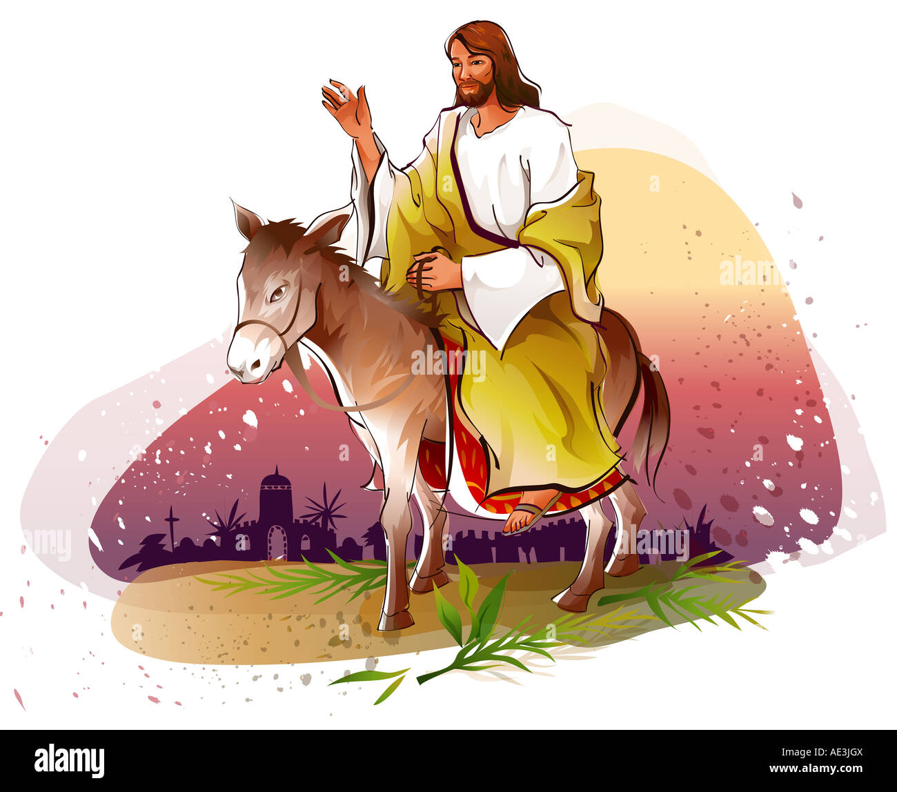 Detail Jesus On A Donkey Clipart Nomer 48