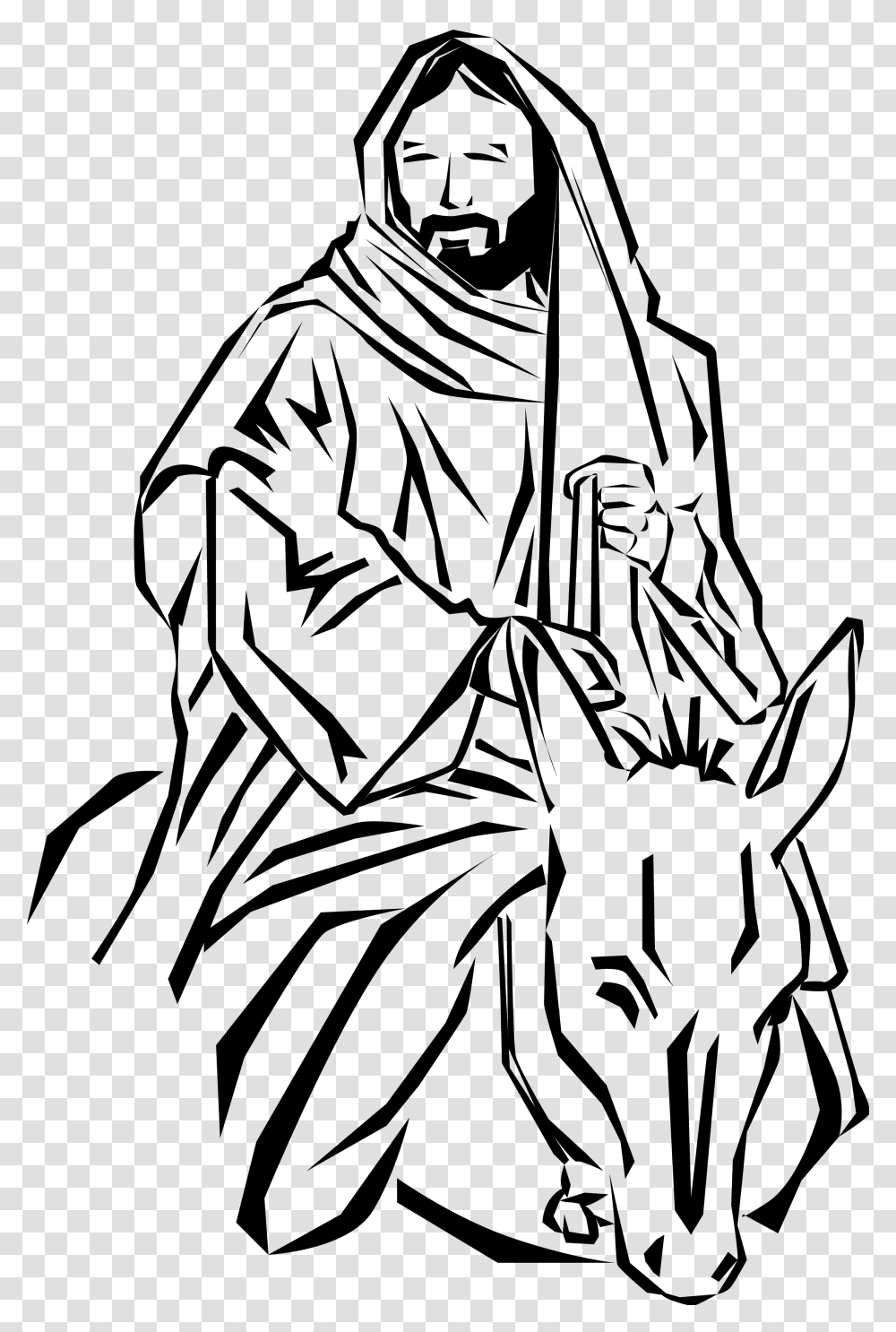 Detail Jesus On A Donkey Clipart Nomer 9