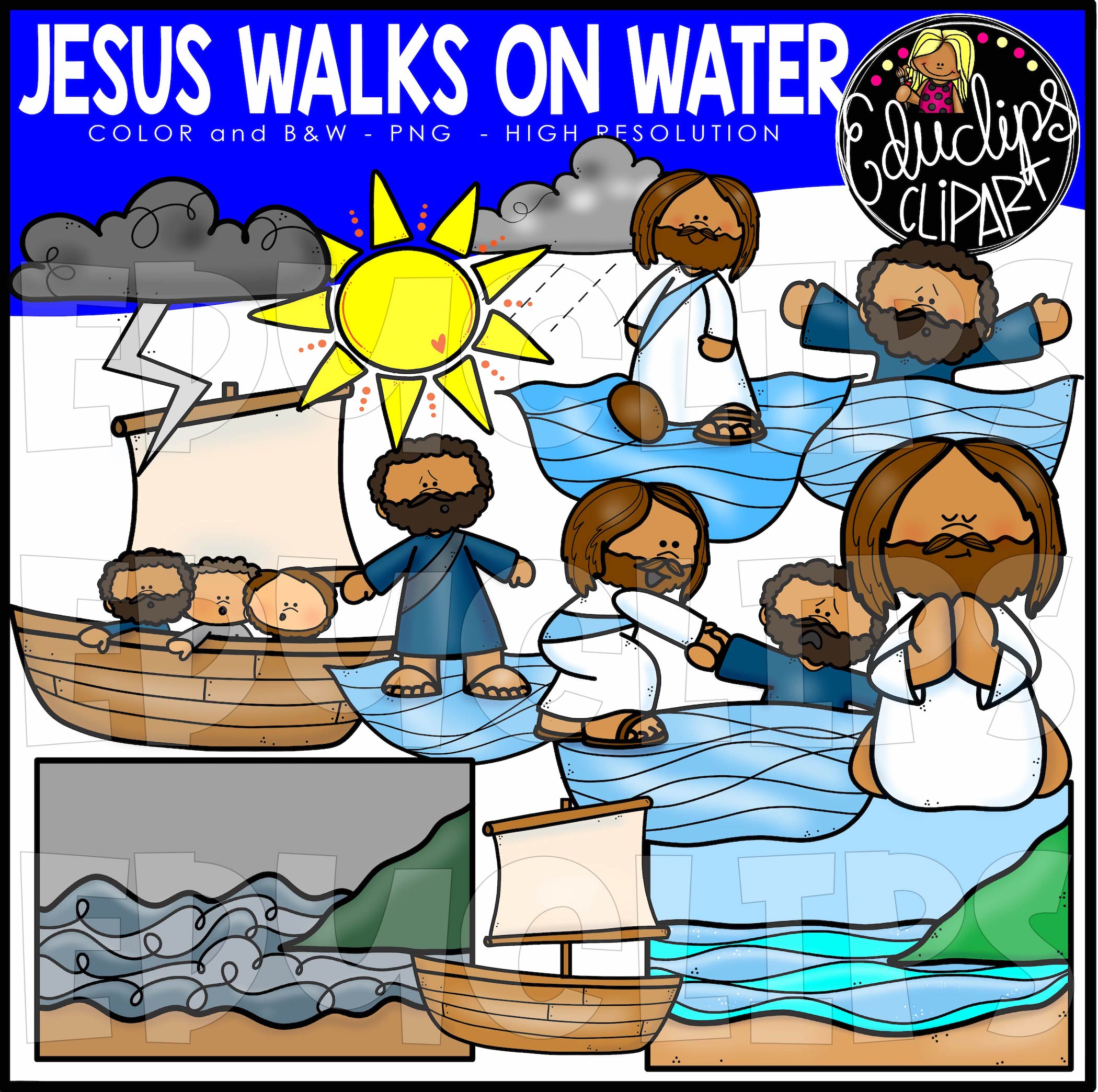 Detail Jesus Walking On Water Clipart Nomer 5