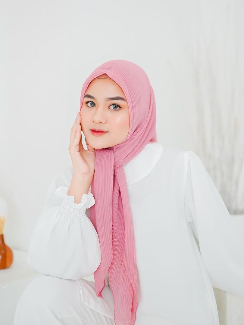 Detail Jilbab Warna Pink Rose Nomer 30