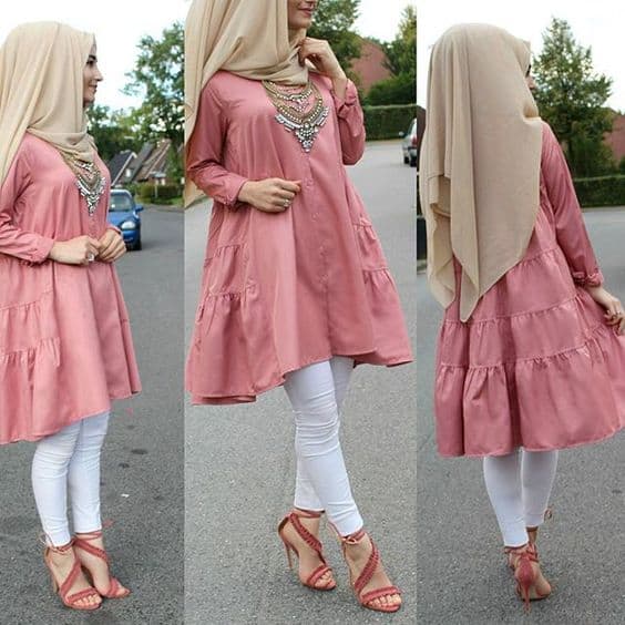 Detail Jilbab Warna Pink Rose Nomer 55