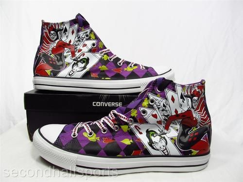 Detail Joker And Harley Quinn Converse Shoes Nomer 2