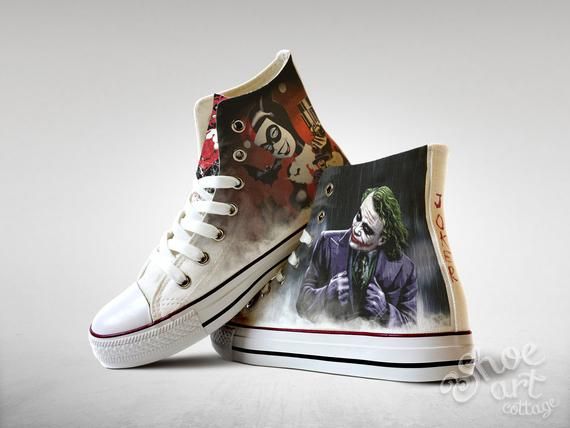 Detail Joker And Harley Quinn Converse Shoes Nomer 33