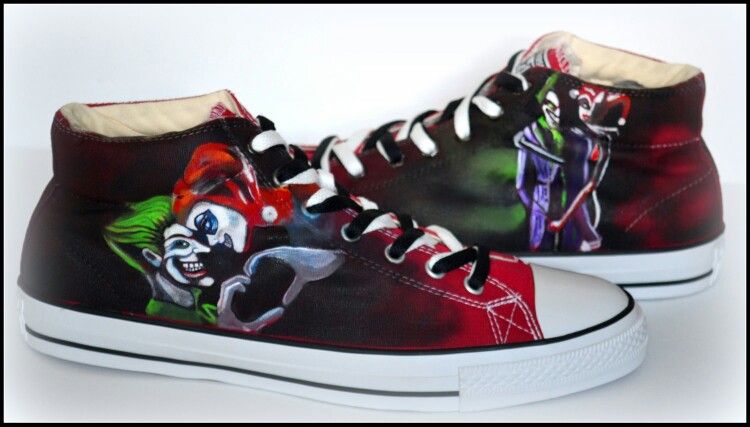 Detail Joker And Harley Quinn Converse Shoes Nomer 36