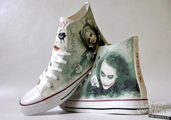 Detail Joker And Harley Quinn Converse Shoes Nomer 6